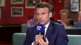 Emmanuel Macron sur BFMTV, le 11 avril 2022.