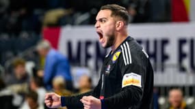 Samir Bellahcene, gardien de l'équipe de France, à l'Euro de handball, 20 janvier 2024