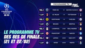 Ligue des champions : Le programme TV des 8es de finale des 21 et 22 février