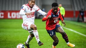 Jonathan Bamba n'a pas réussi à peser suffisamment sur la défense brestoise