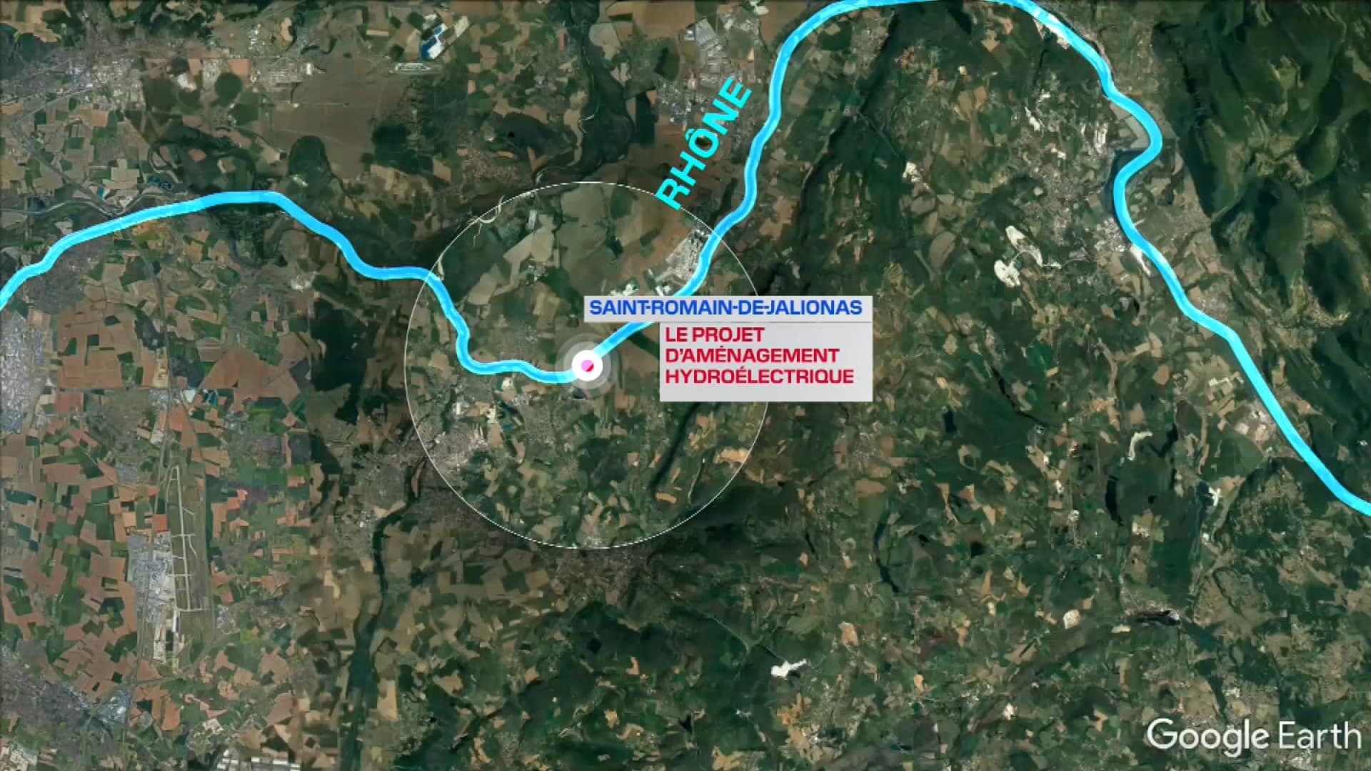 Le lieu où pourrait être implanté un barrage hydroélectrique près de Saint-Romain-de-Jalionas. Le lieu où pourrait être implanté un barrage hydroélectrique près de Saint-Romain-de-Jalionas.