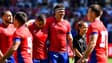 Les joueurs de l'équipe de rugby du Chili lors de la Coupe du monde 2023 à Bordeaux, le 16 septembre 2023