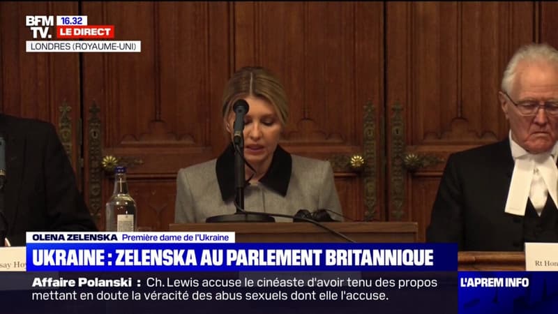 Olena Zelenska, au parlement britannique: 