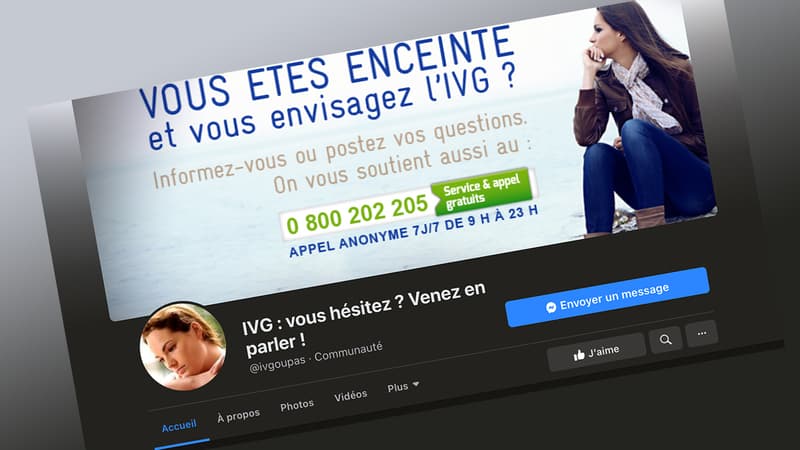Capture d'écran de la page Facebook “IVG : vous hésitez ? Venez en parler !"