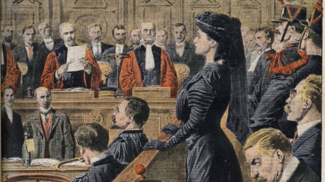 Marguerite Steinheil (1869-1954) ecoutant la lecture du verdict - Le Petit Journal, novembre 1909 Marguerite Steinheil (1869-1954) ecoutant la lecture du verdict - Le Petit Journal, novembre 1909