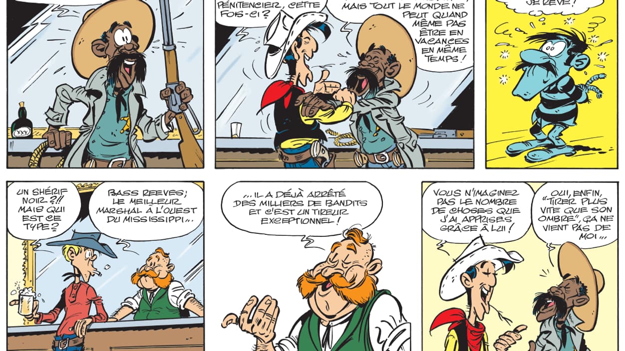 Bass Reeves, le cow-boy noir au centre du nouvel album de "Lucky Luke", "Un cowboy dans le coton"
