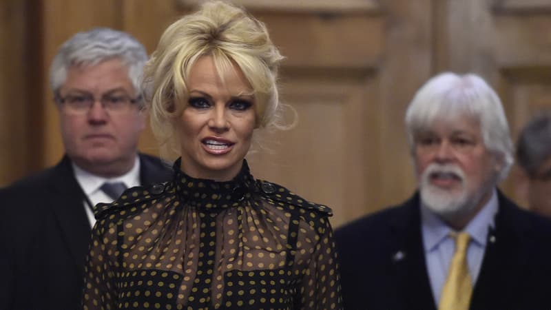 Pamela Anderson à l'Assemblée Nationale le 19 janvier 2016