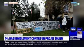 Caen: une centaine de personnes rassemblées contre un projet éolien à Fontenay-le-Marmion