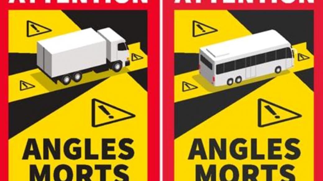 Un autocollant pour savoir si vous êtes vu à vélo par le chauffeur d’un camion, et vous décalez dans une zone plus sûre de la chaussée Un autocollant pour savoir si vous êtes vu à vélo par le chauffeur d’un camion, et vous décalez dans une zone plus sûre de la chaussée