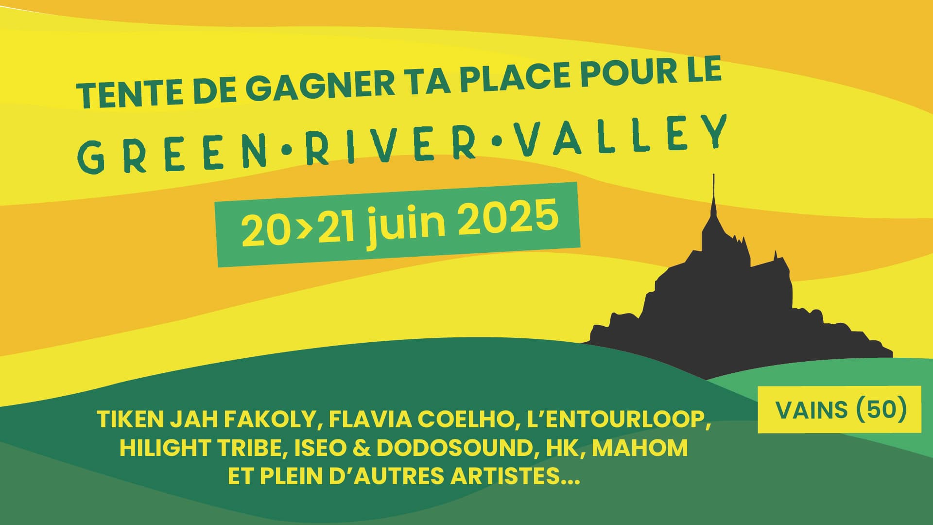 À gagner : pass de 2 jours pour assister au festival green river valley les 20 et 21 juin!