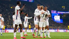 La joie des joueurs de Lille face à Dortmund en Ligue des champions, le 4 mars 2025.