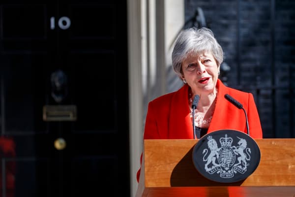 Theresa May annonçant sa démission le 24 mai 2019