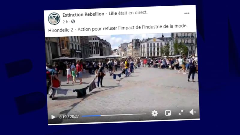 Une trentaine de militants d'Extinction Rebellion réunis à Lille pour dénoncer la Fast Fashion ce samedi 18 juillet
