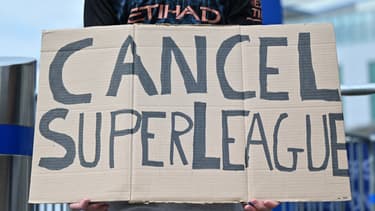 Une pancarte contre la Super League