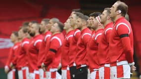 Les joueurs du pays de Galles pendant l'hymne