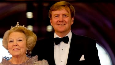La reine Beatrix et son fils Willem-Alexander