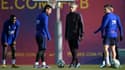 Quique Setien et Lionel Messi