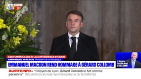 Obsèques de Gérard Collomb: Emmanuel Macron rend hommage à un "immense maire"