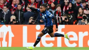 Ademola Lookman célèbre son but lors de la victoire de l’Atalanta Bergame en finale de la Ligue Europa contre le Bayer Leverkusen (3-0), le 22 mai 2024