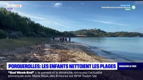 Var: les enfants nettoient les plages de Porquerolles