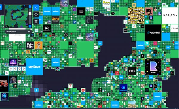 La carte des terrains dans The Sandbox. La carte des terrains dans The Sandbox.