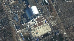 Image satellite de la centrale nucléaire de Tchernobyl, à Pripyat en Ukraine, le 10 mars 2022
