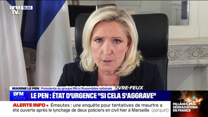 Mort de Nahel: Marine Le Pen favorable à la déclaration de l'état d'urgence 