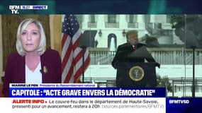 Marine Le Pen: "On ne peut pas dire que Donald Trump est exclusivement responsable des divisions" aux États-Unis