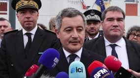 Le ministre de la Justice, Gérald Darmanin, à Condé-sur-Sarthe dans l'Orne le 17 février 2025 