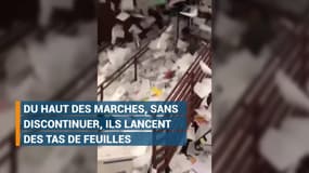 Des cascades de feuilles, voici comment ces terminales disent adieu au lycée