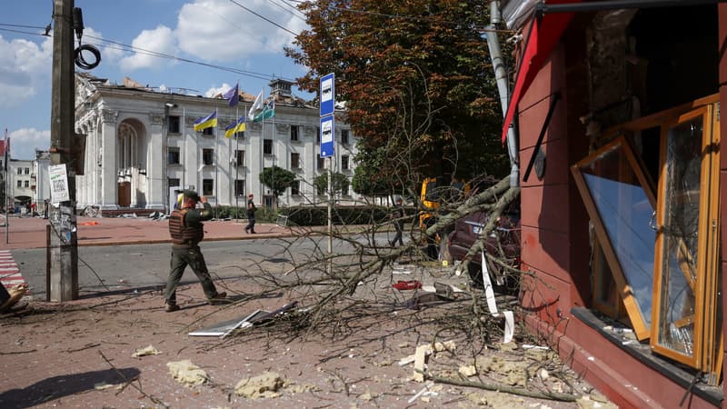 Le site d'un tir de missile dans le centre de Chernihiv, le 19 août 2023. Photo d'illustration