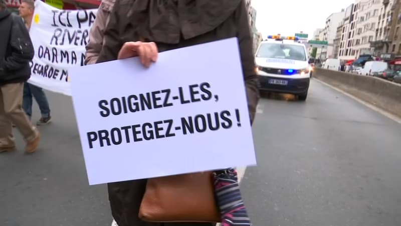 Près de 500 manifestants ont défilé à Pantin et Aubervilliers pour demander le démantèlement du campement de la Villette.