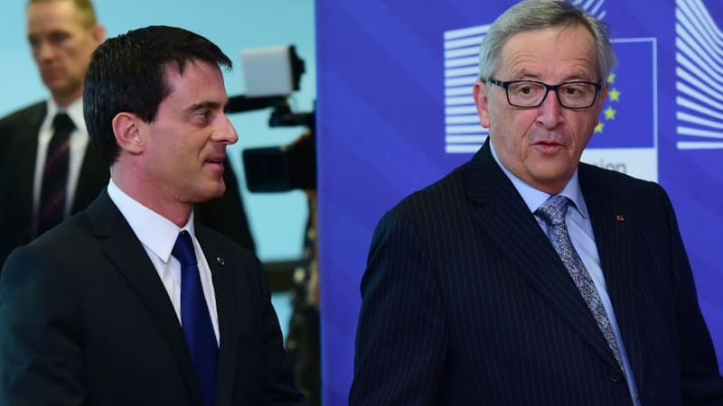Manuel Valls, Premier ministre et Jean-Claude Juncker, président de la Commission européenne à la Commission européenne le 18 mars 2015
