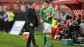 Mevlüt Erding et Christophe Galtier, à Valenciennes, en septembre 2013.