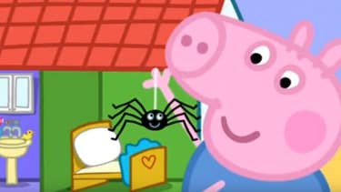 Dans l'épisode "Mr Skinny legs", Peppa Pig et son frère deviennent amis avec une araignée.
