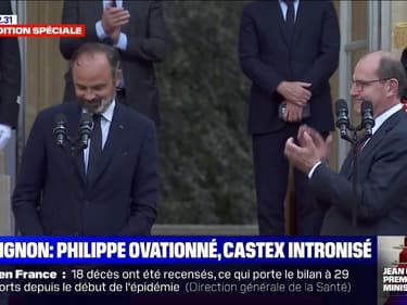 Passation de pouvoir: Édouard Philippe ovationné, Jean Castex intronisé