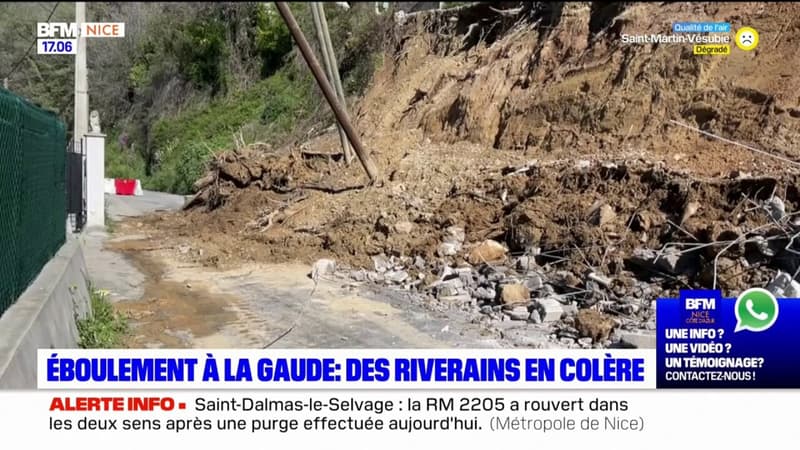 Alpes-Maritimes: des riverains de La Gaude font part de leur colère après un éboulement 