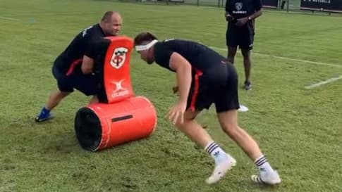Anthony Jelonch lors d'un entraînement à Toulouse, le 29 août 2023
