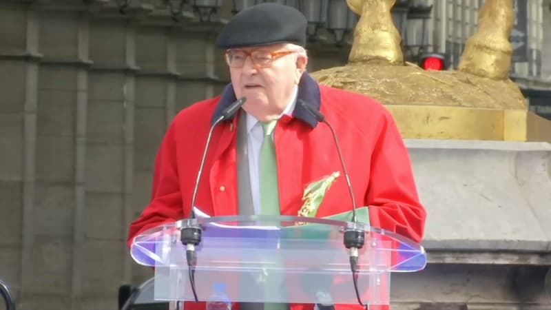 Jean-Marie Le Pen lors de son discours du 1er mai 2017. 