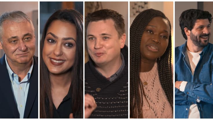 De gauche à droite : Philippe Bloch, Sanaa Moussaid, Mickaël Vigreux, Catherine Titi, Fabrice Mignot