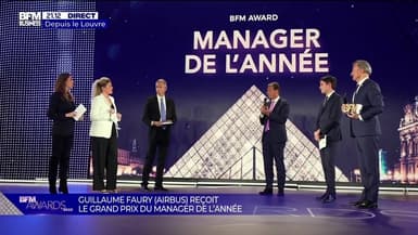 Guillaume Faury, président exécutif d'Airbus, a reçu le grand prix du Manager de l'année lors de la 18ème cérémonie des BFM Awards.