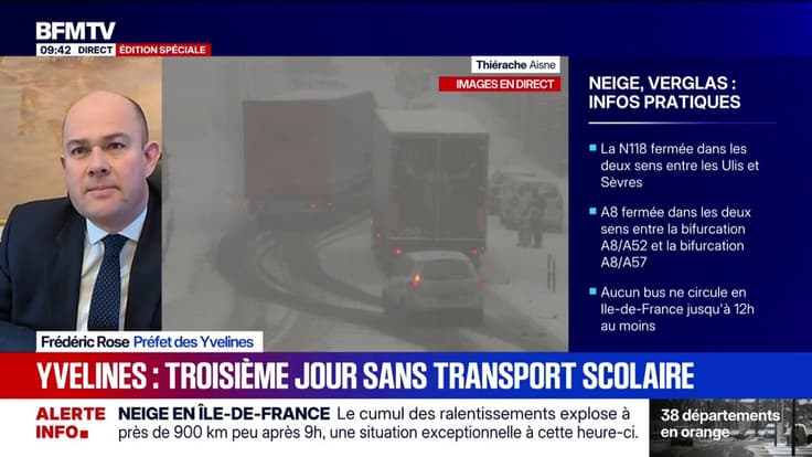 Neige-verglas en Île-de-France: "La situation est très compliquée ce matin", déplore le préfet des Yvelines