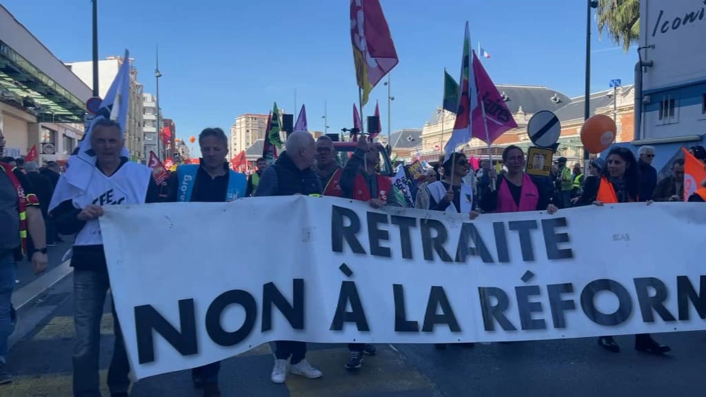 Le cortège niçois ce mardi 28 mars. Le cortège niçois ce mardi 28 mars.