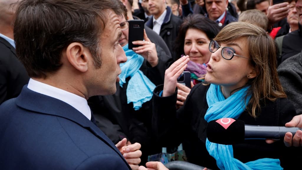 Emmanuel Macron à Sélestat (Bas-Rhin) le 19 avril 2023