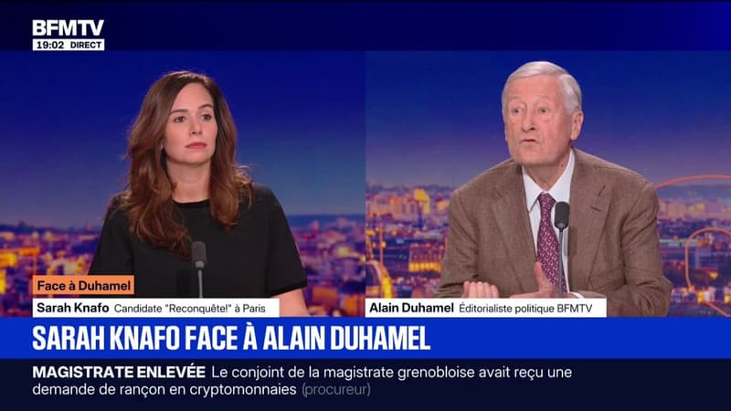 Élections municipales: "Évidemment que je suis une femme de droite", affirme Sarah Knafo, candidate "Reconquête!" à Paris