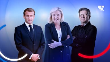 Emmanuel Macron, Marine Le Pen et Jean-Luc Mélenchon.