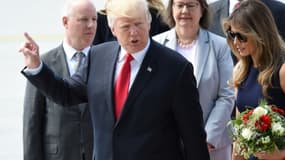 Le président américain Donald Trump arrive à Hambourg en Allemagne, le 6 juillet 2017