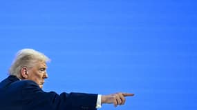 Le président américain Donald Trump pendant le Forum économique mondial (FEM) de Davos, le 21 janvier 2026.