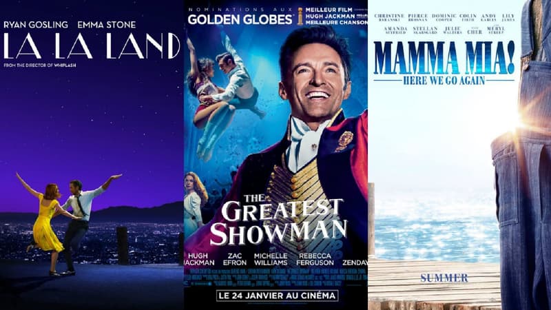"La La Land", "The Greatest Showman" et "Mamma Mia: Here We Go Again" au cinéma