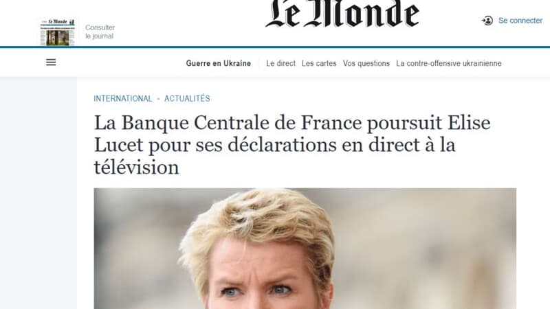 Faux article du journal Le Monde, publié par des sites d'investissement frauduleux